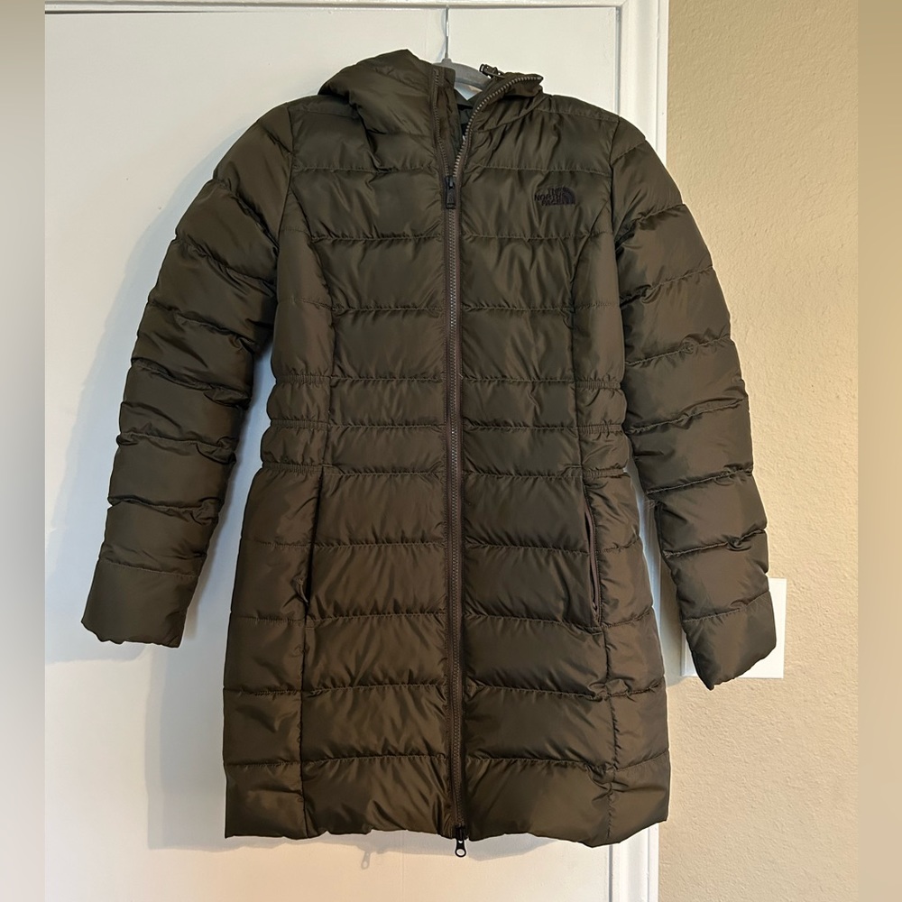 Forest Green North Face Puffer Coat